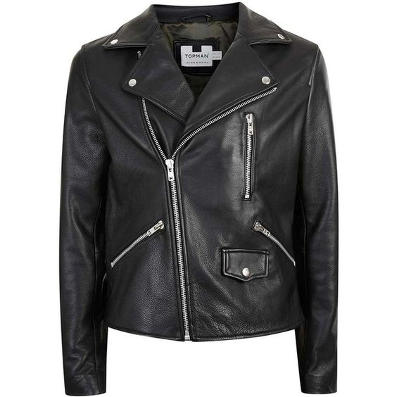 Topman Black Biker Leather Jacket