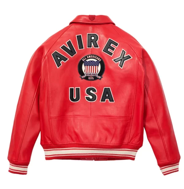 AVIREX USA Red Leather Jacket