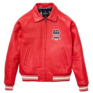 AVIREX USA Red Icon Leather Jacket