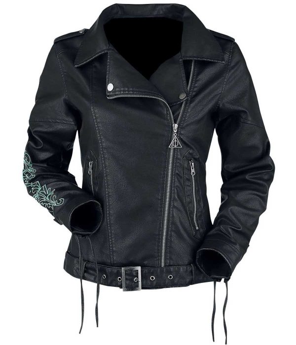 Black Biker Death Eater Leather Jacket