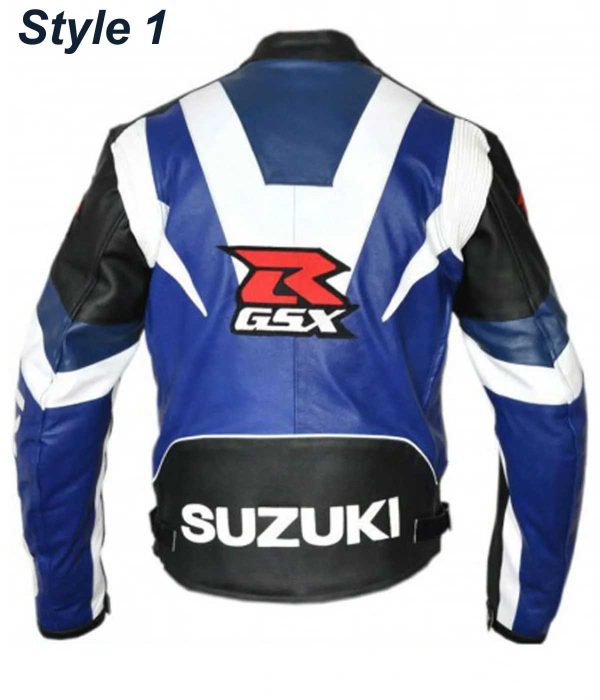 Suzuki GSXR Motorcycle Blue and Black Leather Jackets