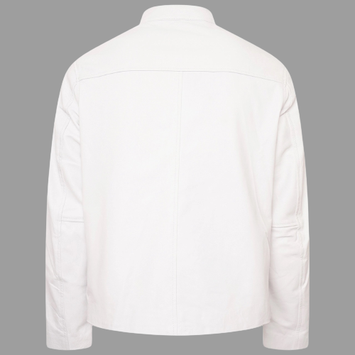 Le Mans Steve McQueen White Leather Jacket - A2 Jackets