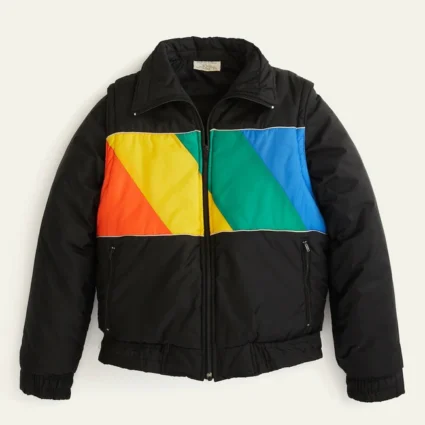 Marine Layer Removable Sleeves Black Rainbow Jacket