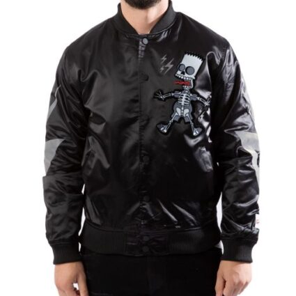 Satin Maxima Electro Bart Bomber Jacket