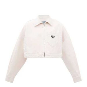 Pink Prada Plaque Denim Jacket