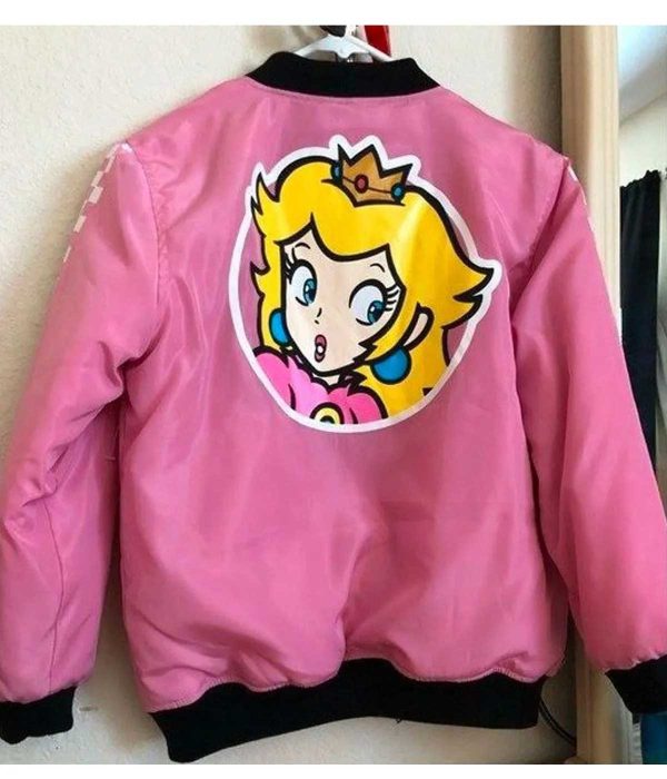 Peach Super Nintendo Team Bomber Jacket