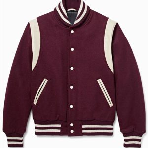 Teddy Burgundy Varsity Wool Jacket