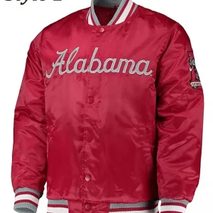 Alabama Crimson Tide Bomber Satin button Jacket