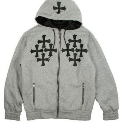 Chrome Hearts Zip Up Grey Hoodie