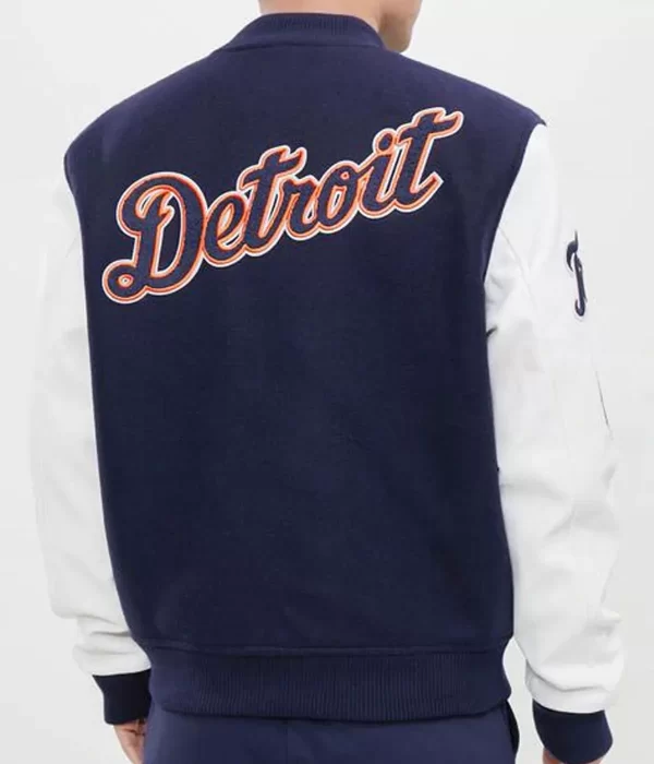 Detroit Tigers Logo Letterman wool Jacket back