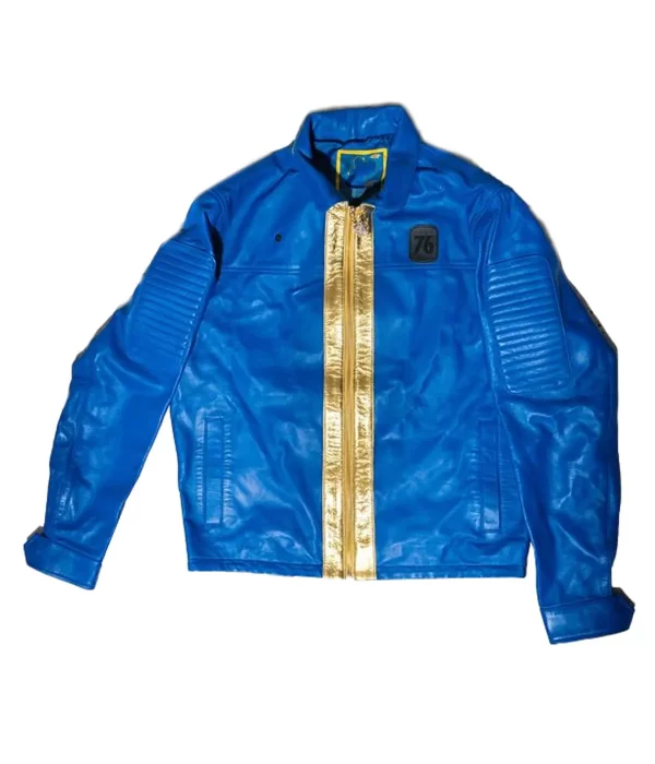 Fallout 76 Vault Blue Faux leather Jacket