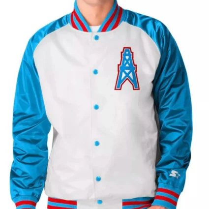 Satin houston Oilers Varsity Jacket