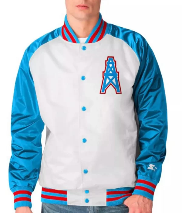 Satin houston Oilers Varsity Jacket