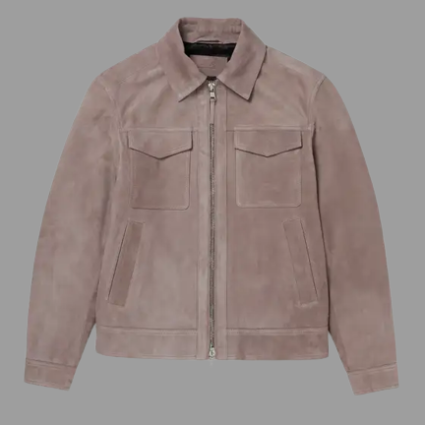 MR P. Suede Trucker Dusty Pink Jacket