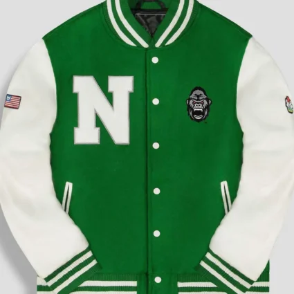 Kamaru Usman NGHTMR Letterman Green and White Jacket
