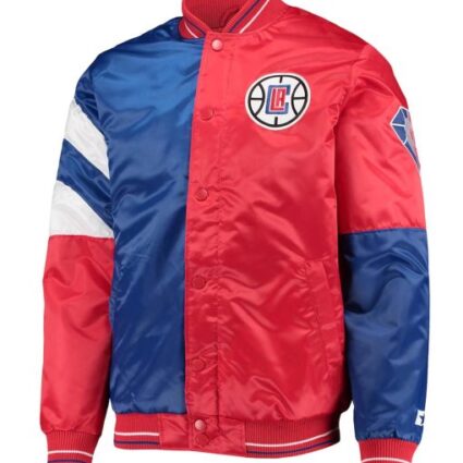 LA Clippers Red and Blue Color Block Jacket