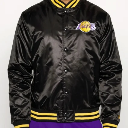 LA Lakers Black & Yellow Bomber Wordmark Jacket