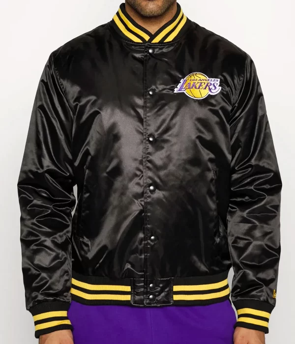 LA Lakers Black & Yellow Bomber Wordmark Jacket