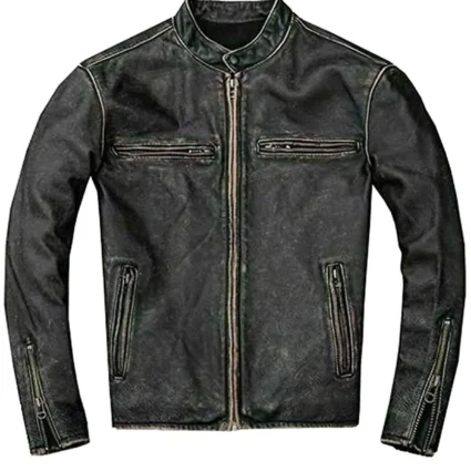 Men’s Faded Black Leather Jacket