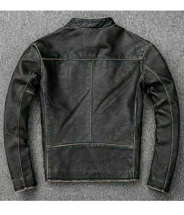 Faded Men’s Black Leather Jacket