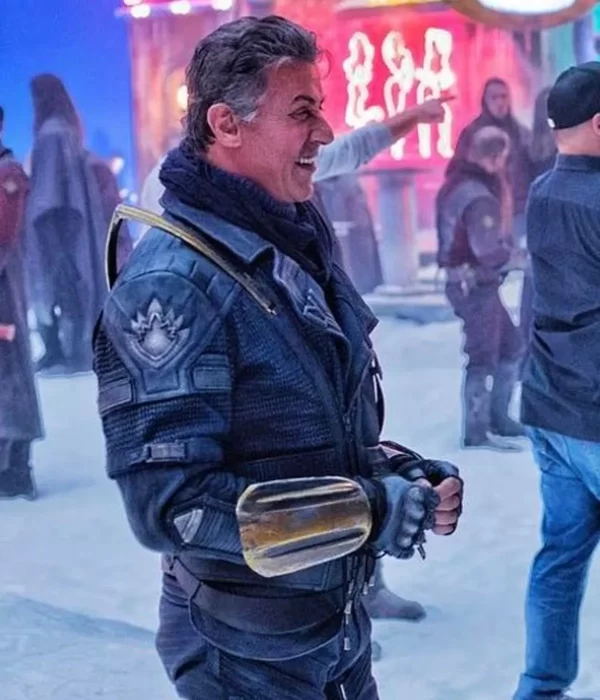 Sylvester Stallone Guardians of The Galaxy 3 Blue Jacket side