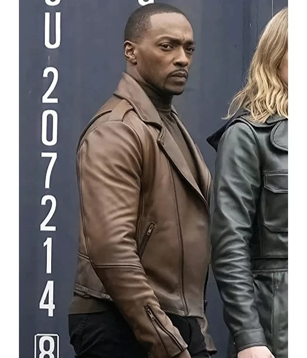 The Falcon and Winter Soldier Anthony Mackie Leather Brown Jacket