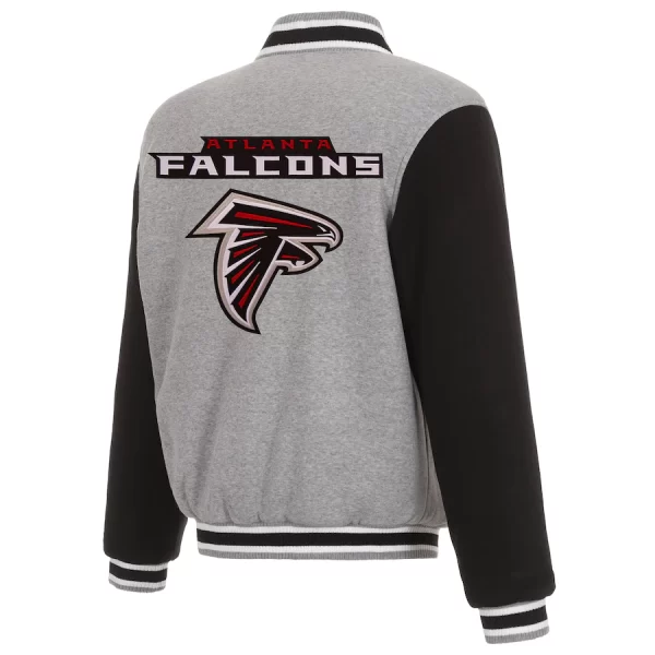 Men's JH Design Gray/Black Atlanta Falcons Reversible Fleece Jacket