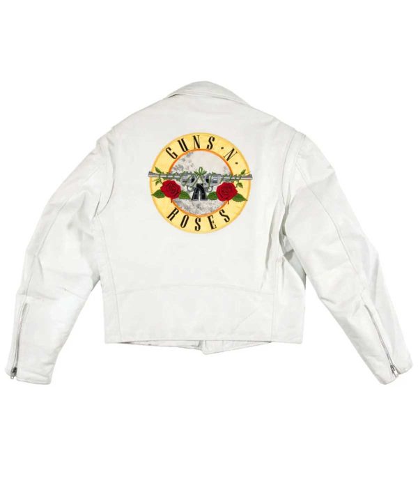 Roses Guns N Axl Rose White Leather Jacket