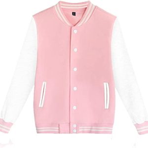 Baseball Men’s Bomber Pink Varsity Jacket