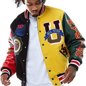 SMOKE RISE FASHION VARSITY WOOL JACKET