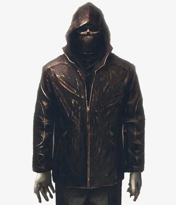 Bell Killer Murdered Suspect Leather Hooded Jacket front