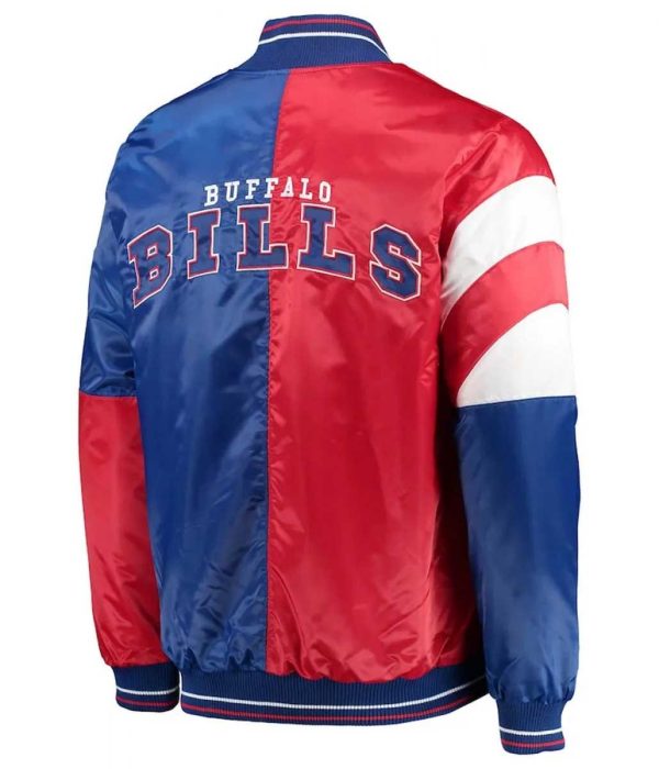 Buffalo Bills Leader Full-Snap Red and Blue Satin Jacket