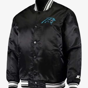 Carolina Panthers Locker Room Black Satin Jacket