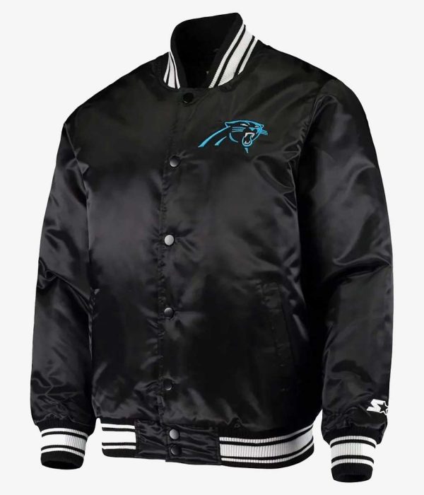 Carolina Panthers Locker Room Black Satin Jacket