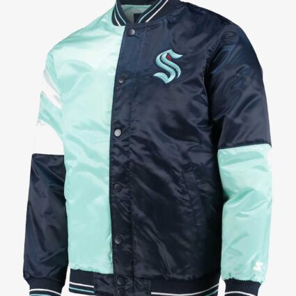 Deep Seattle Kraken Leader Satin Jacket