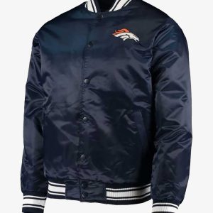 Denver Broncos Locker Room Navy Blue Satin Jacket