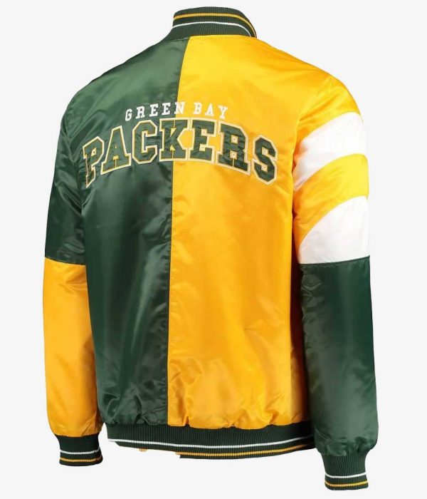 Green Bay Packers Leader Satin Green/Yellow Jacket back