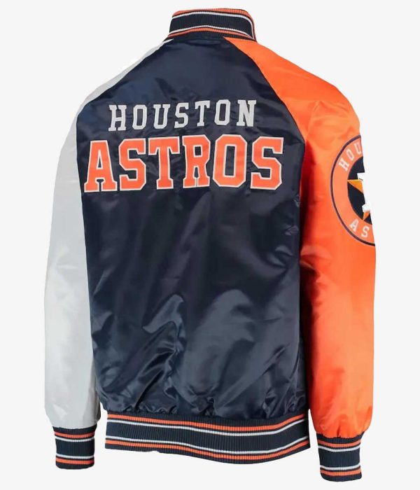 Houston Astros Reliever Raglan Satin Jacket back