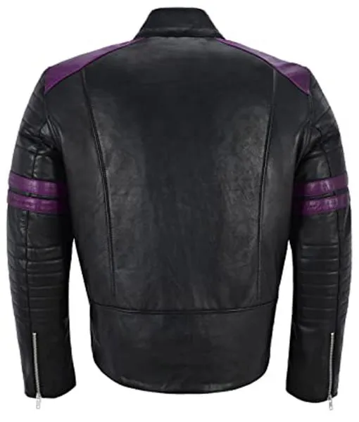 Jason Purple Strips Racing Jacket back