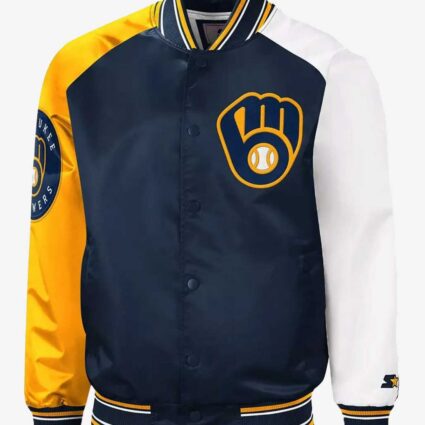 Milwaukee Brewers Reliever Raglan Satin Jacket