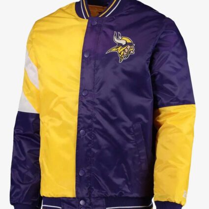 Minnesota Vikings Leader Yellow and Purple Jacket