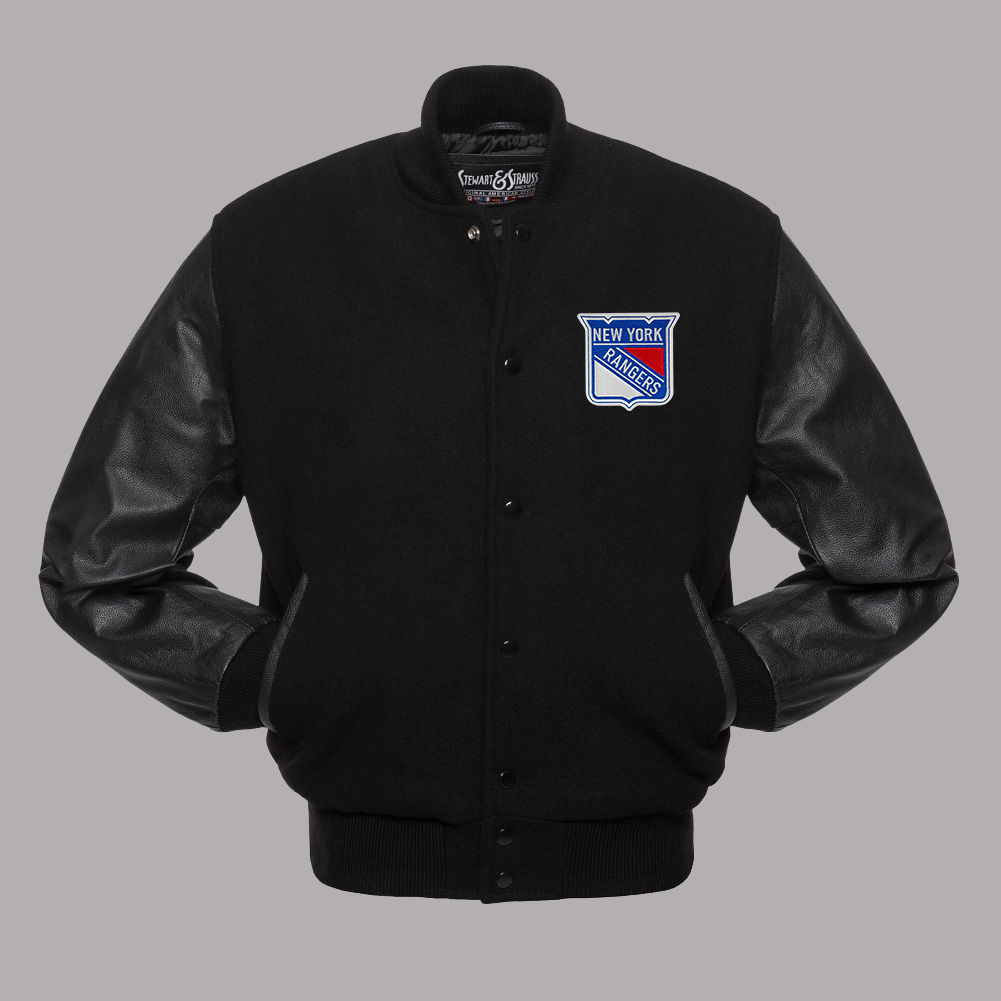NHL New York Rangers Black Letterman Jacket A2 Jackets