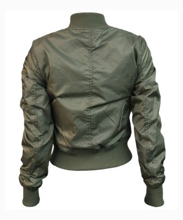 Womens Top Gun MA-1 Olive Bomber Olive green Jacket back