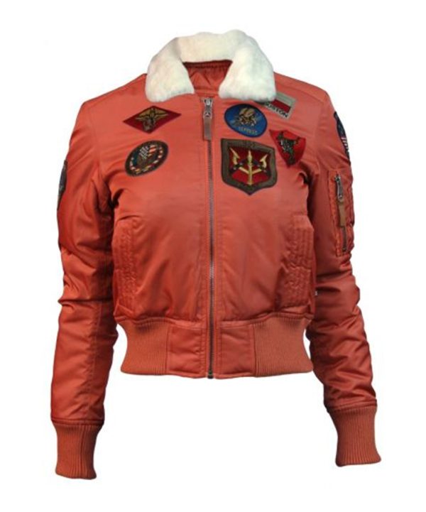 Womens Top Gun B-15 Flight Jacket With Patches