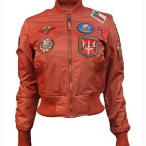 Womens Top Gun MA-1 Rust Bomber Jacket