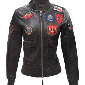 Top Gun Womens Vegan Leather Jacket