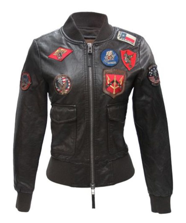 Top Gun Womens Vegan Leather Jacket
