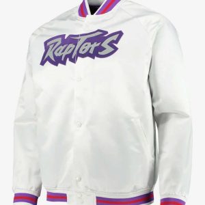 Toronto Raptors Hardwood Classics Full-Snap White Jacket