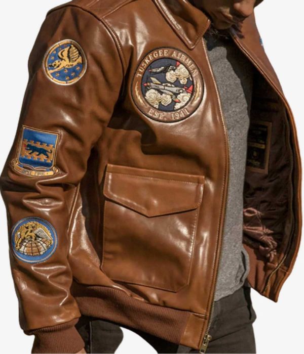 Tuskegee Airmen Fighter A2 Leather Brown Jacket