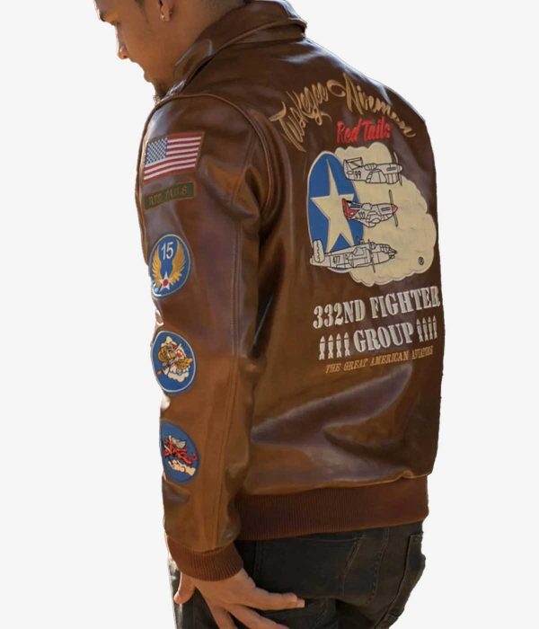 Tuskegee Airmen Fighter A2 Brown Leather Jacket side